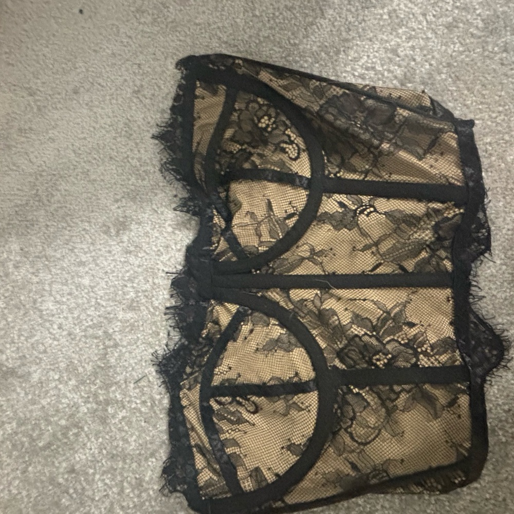 SHEIN black and tan bustier size medium